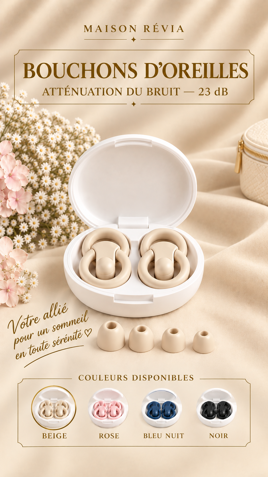 Bouchons d’oreilles Maison Révia avec étui de rangement