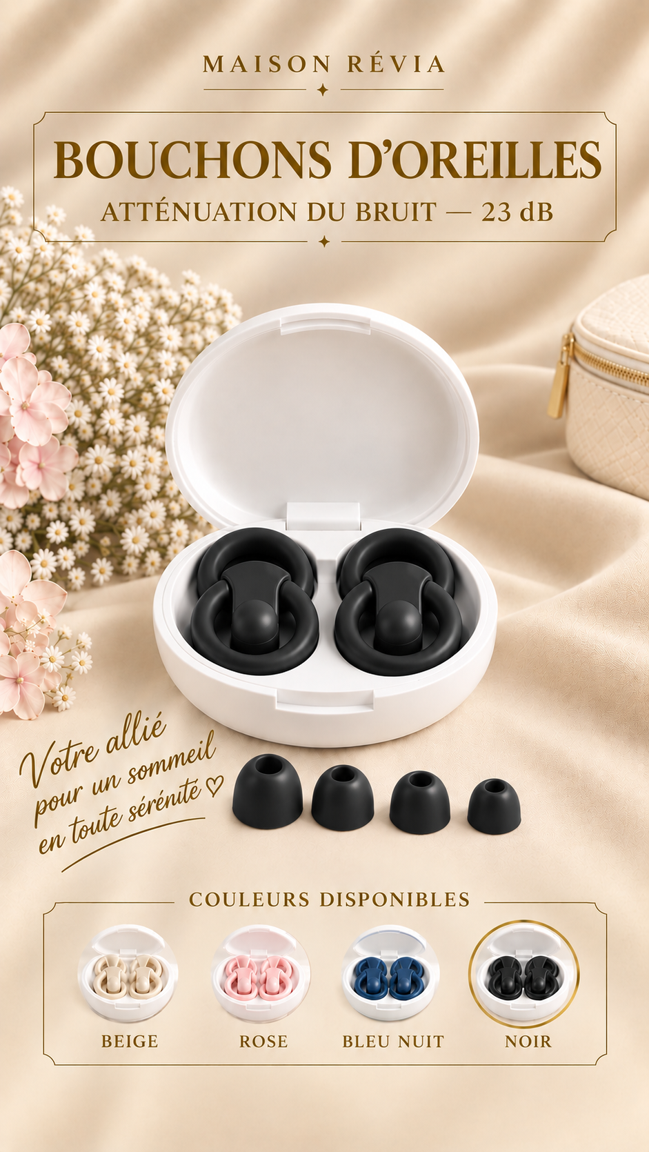 Bouchons d’oreilles Maison Révia avec étui de rangement