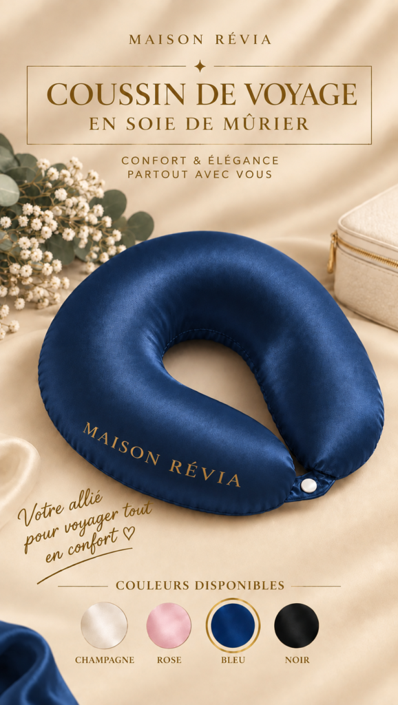 Coussin de Voyage en Soie de Mûrier – Maison Révia Coussin de voyage en soie de mûrier Maison Révia