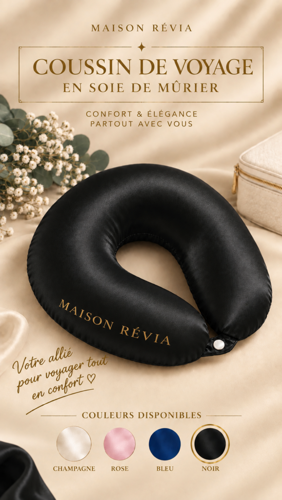 Coussin de Voyage en Soie de Mûrier – Maison Révia Coussin de voyage en soie de mûrier Maison Révia