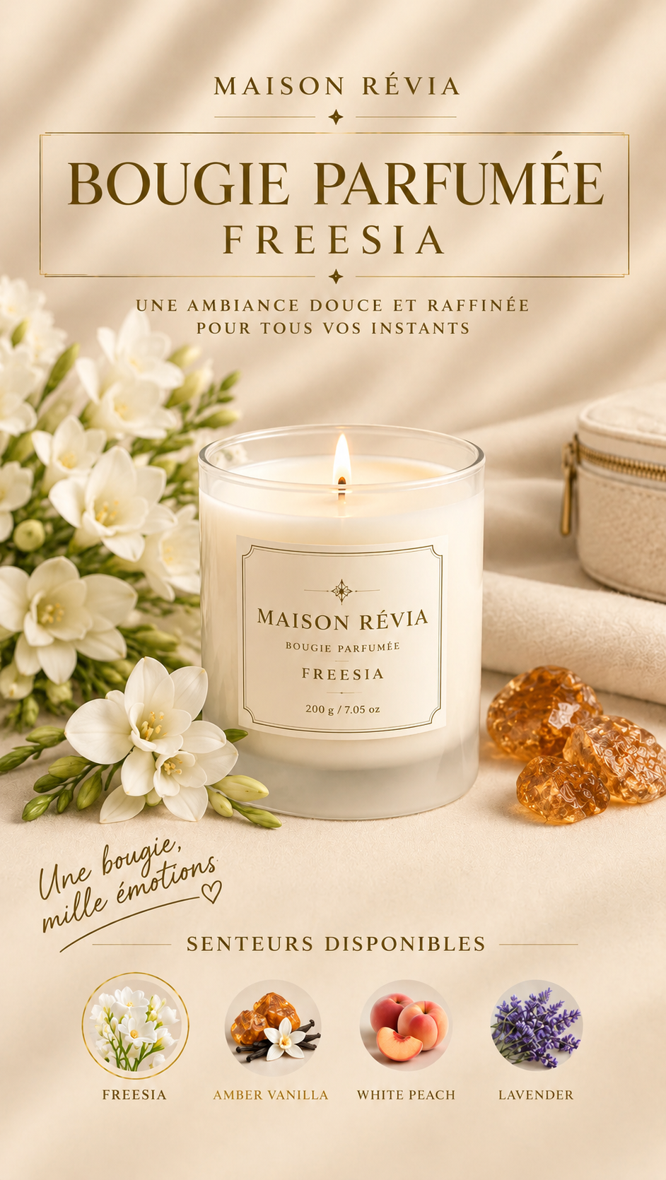 Bougie parfumée Maison Révia 200 g
