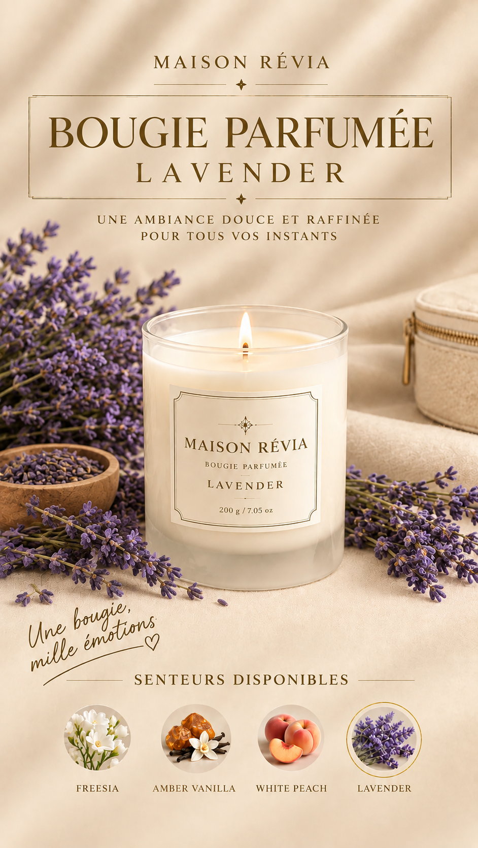 Bougie parfumée Maison Révia 200 g