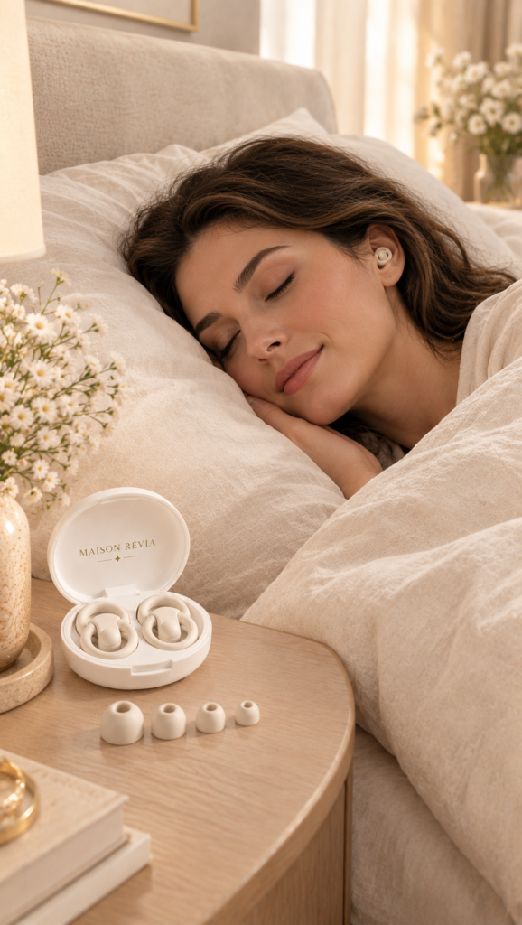 Bouchons d’oreilles ergonomiques Maison Révia avec étui et embouts interchangeables