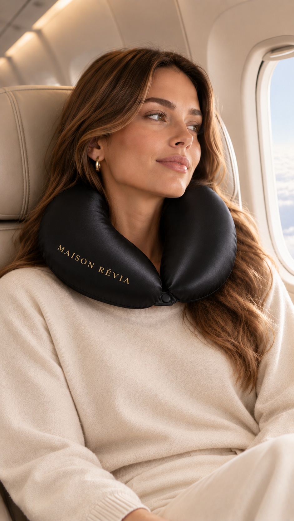 Coussin de voyage en U en soie de mûrier – Maison Révia