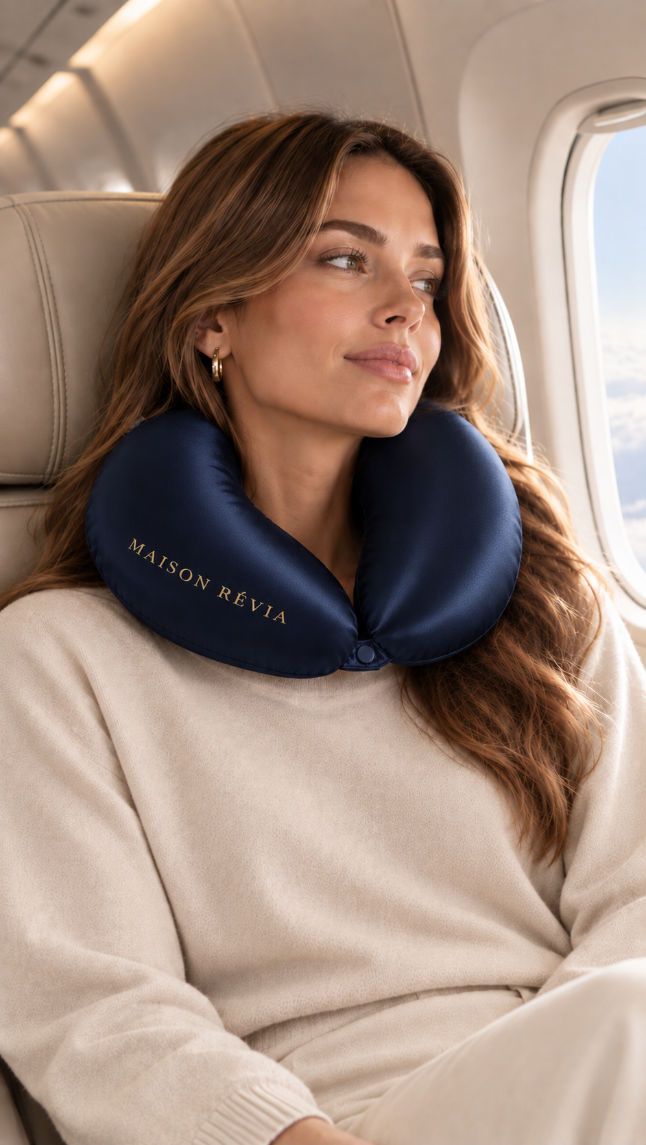 Coussin de voyage en U en soie de mûrier – Maison Révia Coussin de voyage en U en soie de mûrier Maison Révia